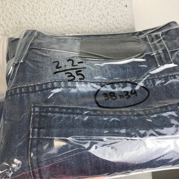 Smoke‎ Rise Original Vintage Denim Distressed Jeans Size 38/34 Cotton Blend - Picture 9 of 9